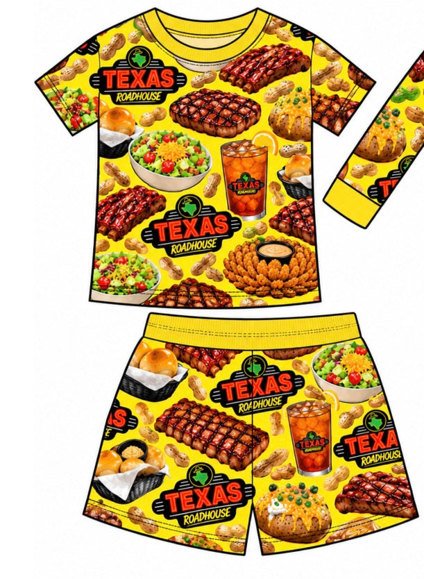 🍞Rolls, Ribs, and Roahouse Short set 💛 PREORDER