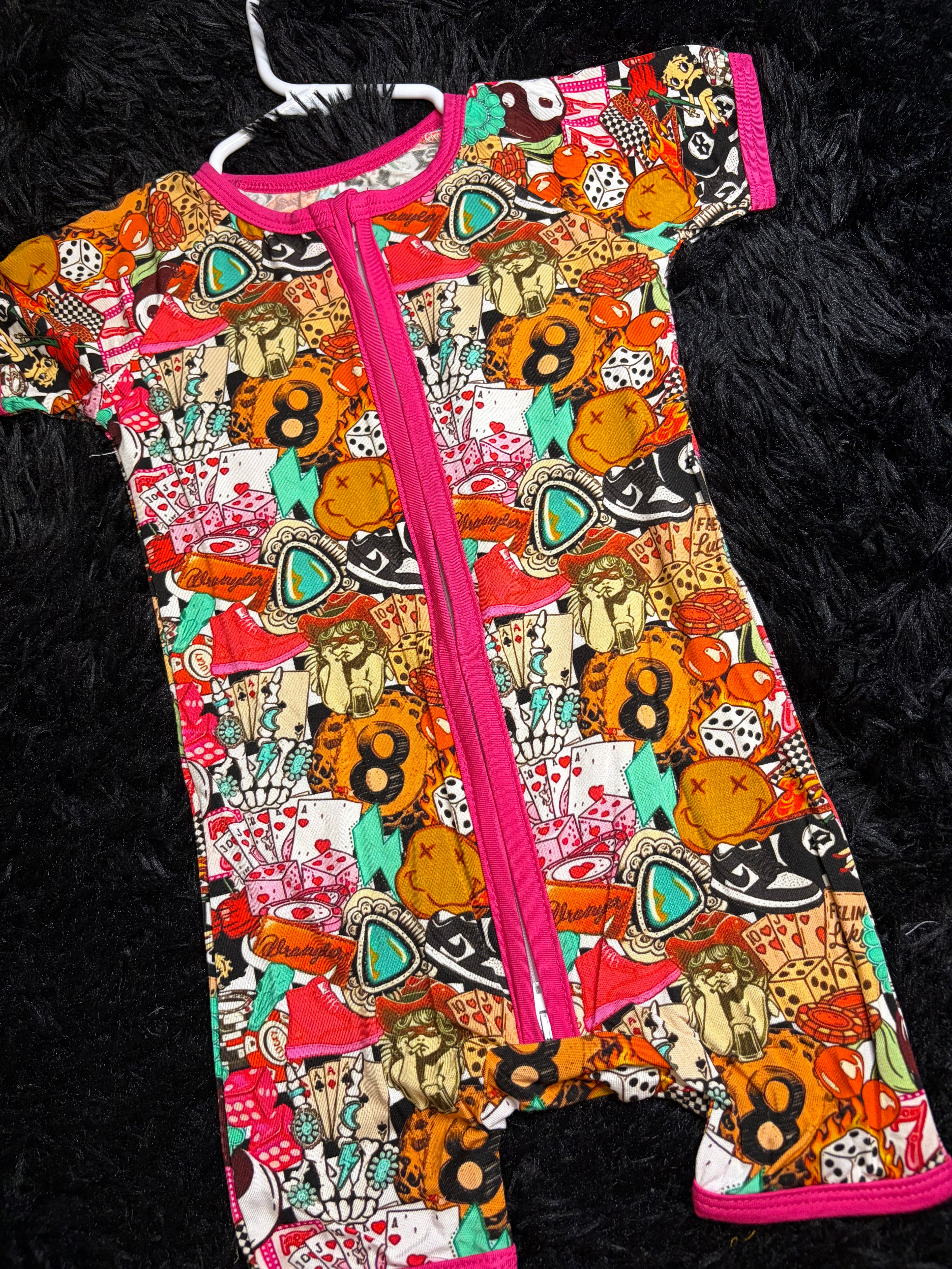 Feelin' Lucky Print Bamboo Zip Romper – 18-24 Months