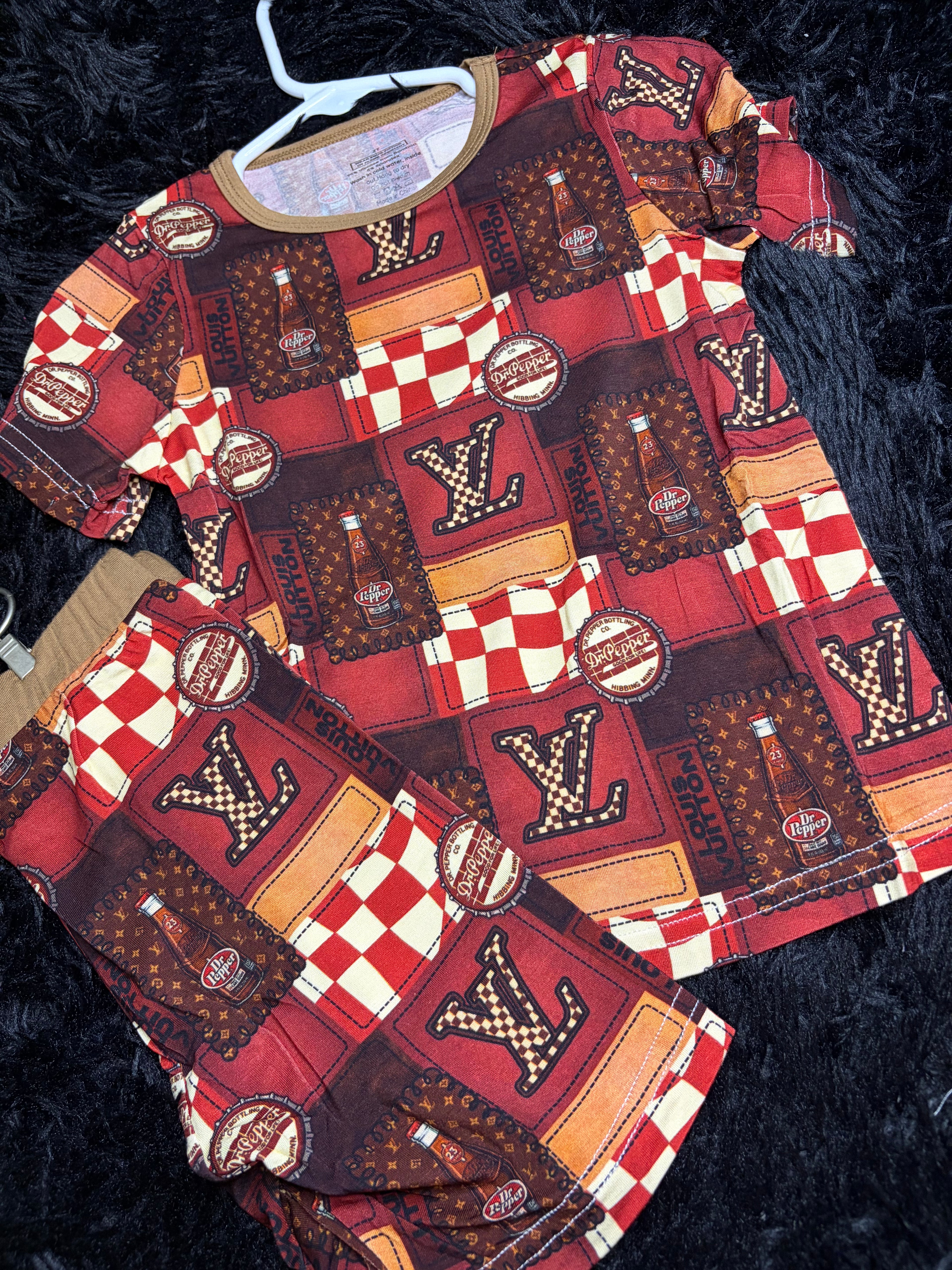 Dr. Pepper LV Print Bamboo Two-Piece Set – 2T